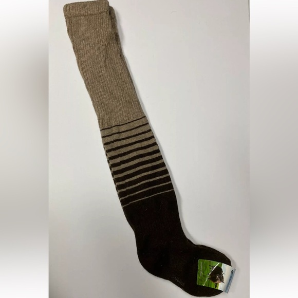 Yak wool blend over the knee thermal socks high tights brown one size Mongolia - Picture 1 of 4